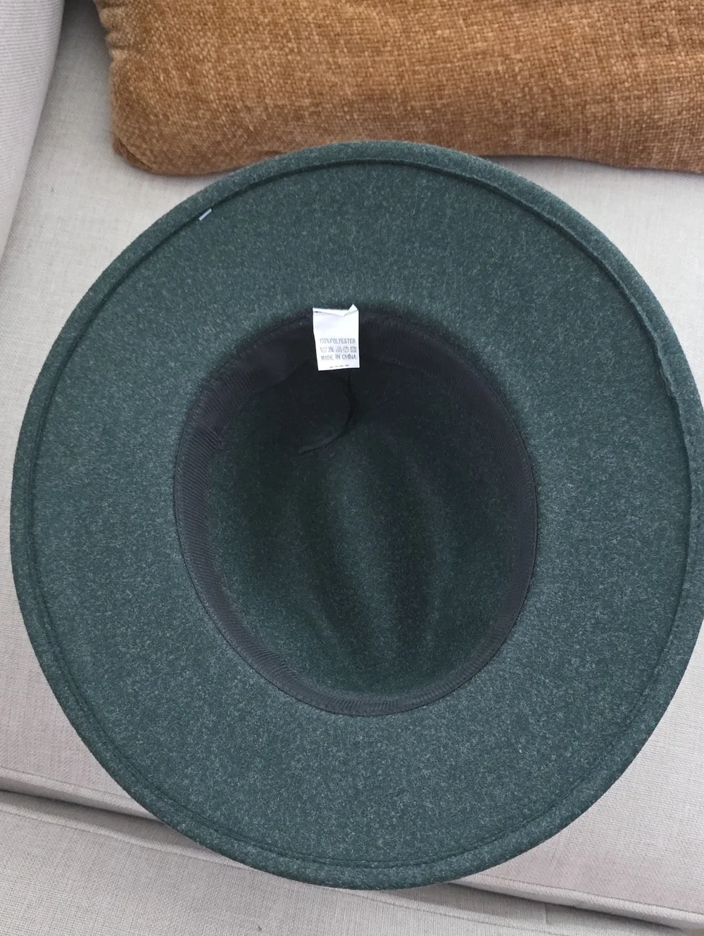 Fadivo New York Dark Green Felt Wide Brim Fedora Hat NWT
